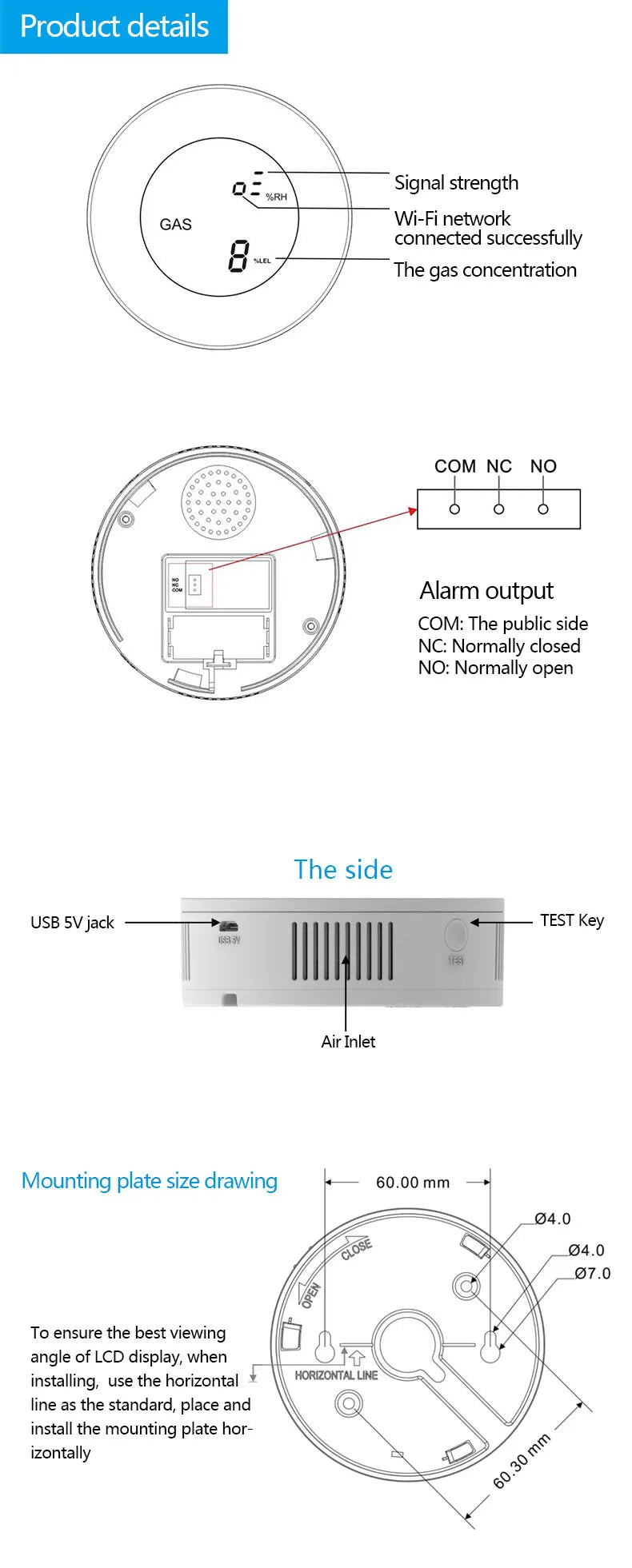 Secure Home LCD Digital Gas Sensor